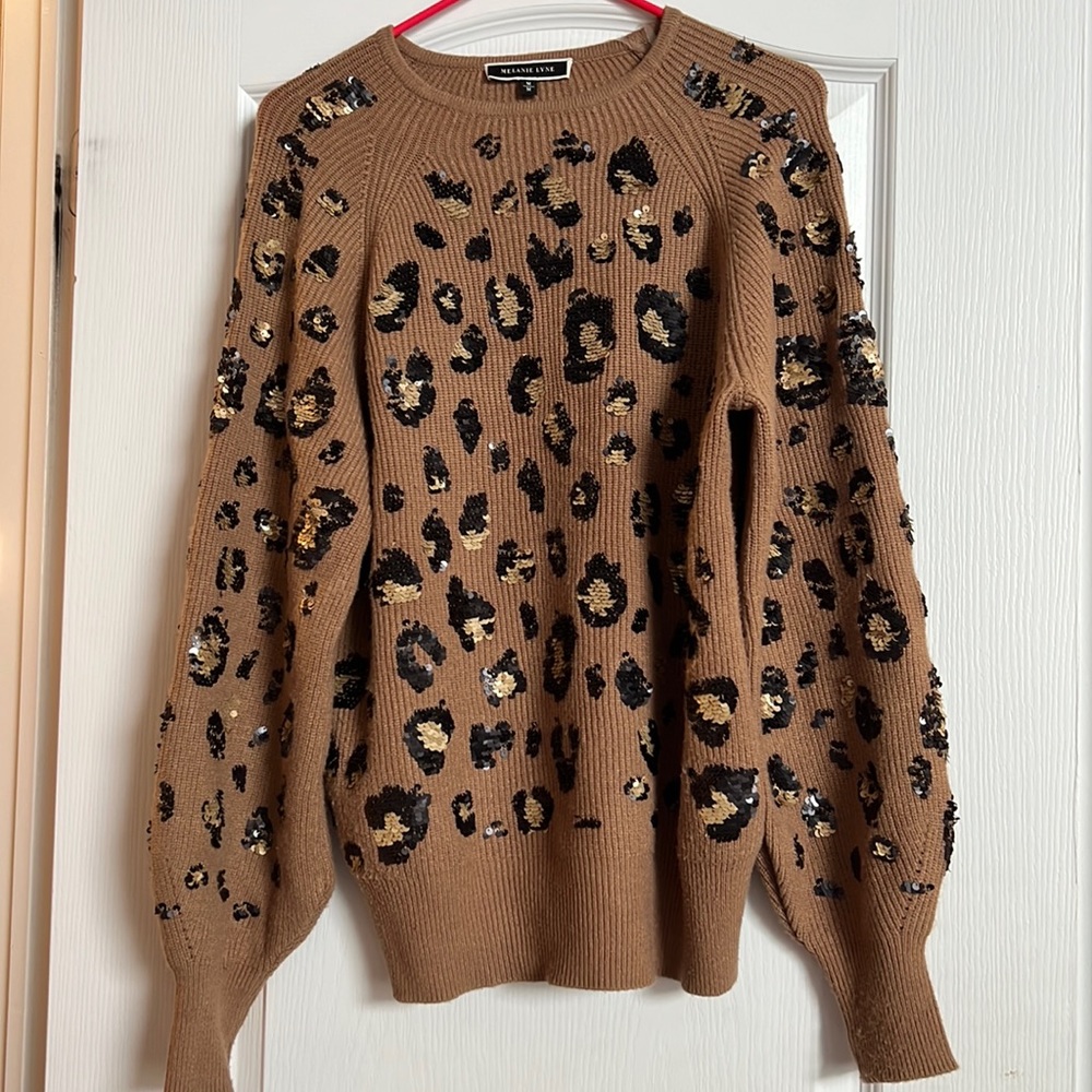 Sparkly leopard print sweater